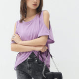 【メール便】オーバーサイズワンショルダーor肩開きTシャツ