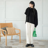 ボトルネックバルーンスリーブ畦ニットトップス