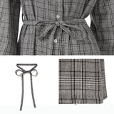 チェック柄ロングシャツワンピース