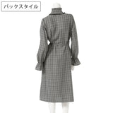 チェック柄ロングシャツワンピース