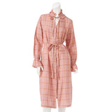 チェック柄ロングシャツワンピース