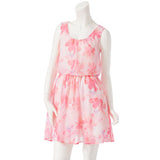 オリジナルプリントノースリシフォンワンピ【M~LL】【3L】【大きいサイズ】