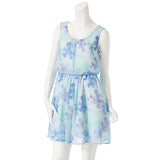 オリジナルプリントノースリシフォンワンピ【M~LL】【3L】【大きいサイズ】