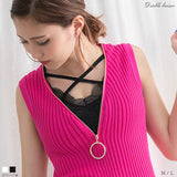 パット入りレースキャミ