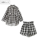 チェック柄2点セットアップ