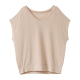 【メール便】フレンチスリーブニットソートップス