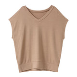 【メール便】フレンチスリーブニットソートップス