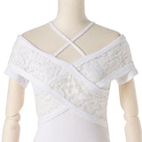 【メール便】レース挟みクロスデザインオフショル半袖カットソー