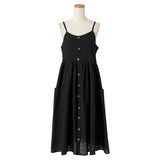 コットンポケットボタンキャミワンピース