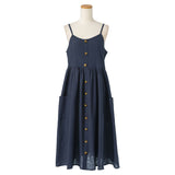 コットンポケットボタンキャミワンピース