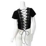 【メール便】バックセクシー開き半袖カットソー