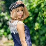 ノースリーブレース切替ワンピース