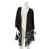 イレヘム裾バラレースパール付きロングカーデ