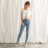 【メール便】シフォンレースブラウス