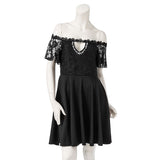 オフショルレースフレア袖フレアワンピース【M~LL】