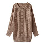 ケーブルチュニックニットトップス