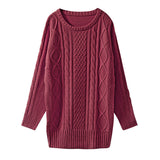 ケーブルチュニックニットトップス