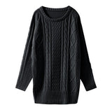 ケーブルチュニックニットトップス