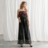 【メール便】裾レースバイカラーワイドパンツ