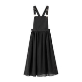 ロングフレアスカートサロペット