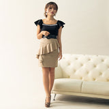 【メール便】ビジュー付フリル袖トップス