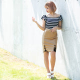 【メール便】ビジュー付フリル袖トップス