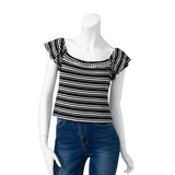 【メール便】ビジュー付フリル袖トップス