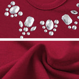 【メール便】フロントビジューオフショルカットソートップス