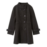 スタンドカラーフェイクウールロングコート