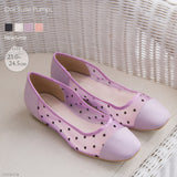 ドットチュールポイントパンプス