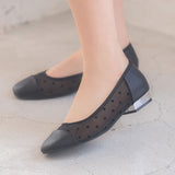 ドットチュールポイントパンプス