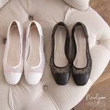 ドットチュールポイントパンプス