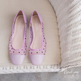 ドットチュールポイントパンプス