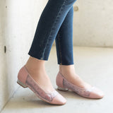 ドットチュールポイントパンプス