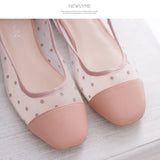 ドットチュールポイントパンプス