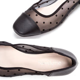 ドットチュールポイントパンプス