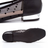 ドットチュールポイントパンプス