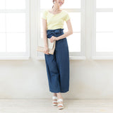 【メール便】ハートネックリブ半袖トップス