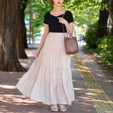 【メール便】ハートネックリブ半袖トップス