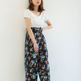 【メール便】ハートネックリブ半袖トップス