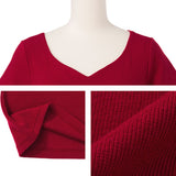 【メール便】ハートネックリブ半袖トップス