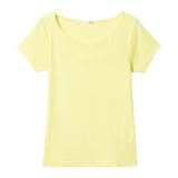 【メール便】ハートネックリブ半袖トップス