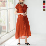 バックプリーツマキシワンピース