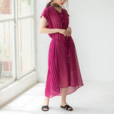 バックプリーツマキシワンピース