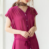 バックプリーツマキシワンピース