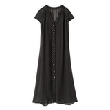 バックプリーツマキシワンピース