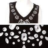 ビジュー付きノースリーブワンピース