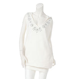 ビジュー付きノースリーブワンピース