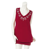 ビジュー付きノースリーブワンピース