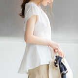 【メール便】バックボタンカシュクールブラウス